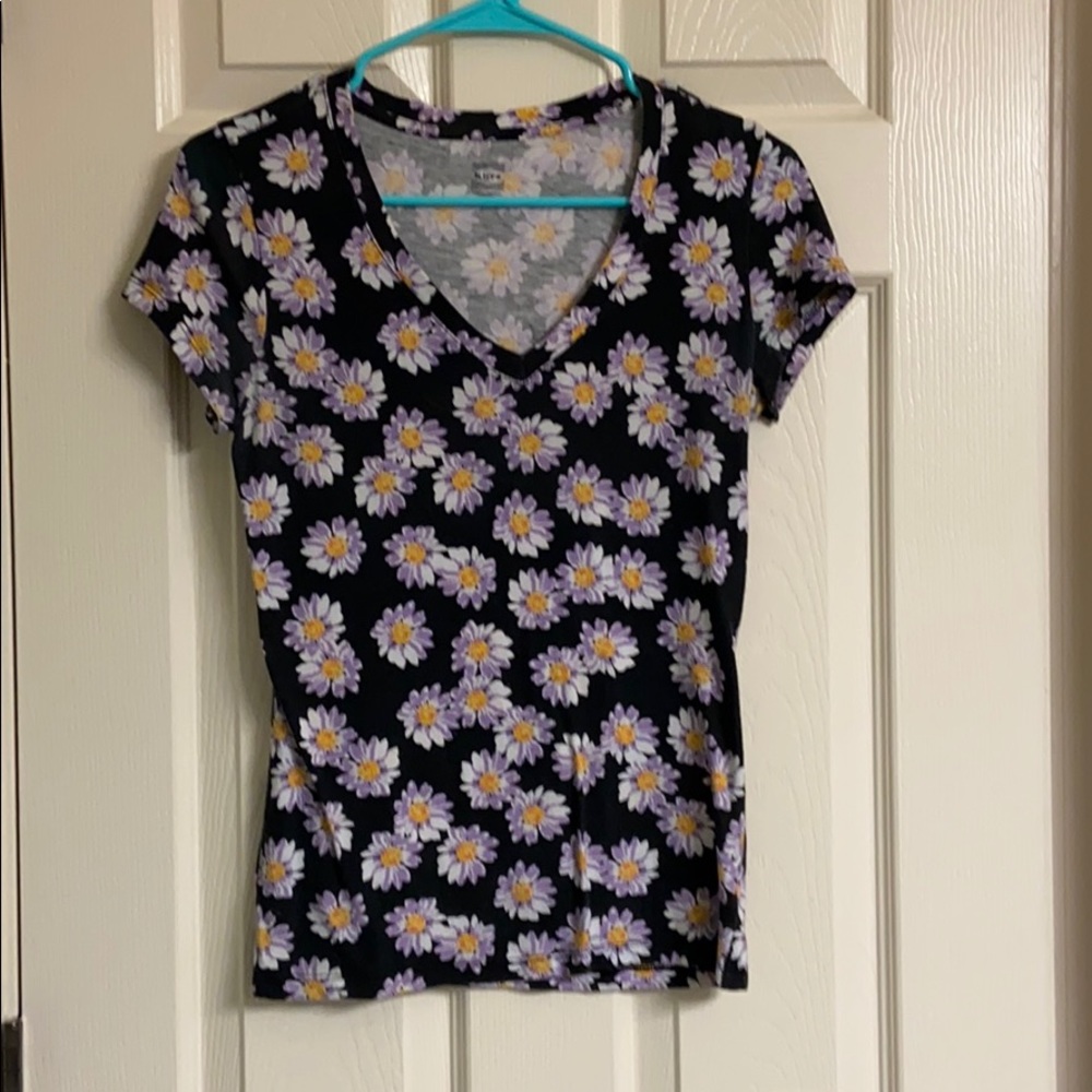Black and purple floral top